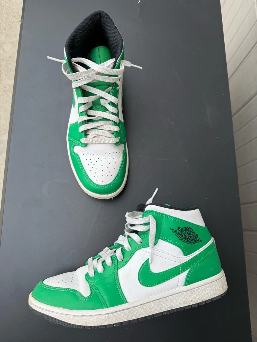 Nike Air Jordan Mid Shoe Lucky Green White Basketball Sneaker sz 9 Jordans Mids
